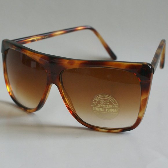 NWOT TruVintage 80's Lady's fashion thick frame w/Gradient Amber lens Sunglasses - Picture 2 of 4